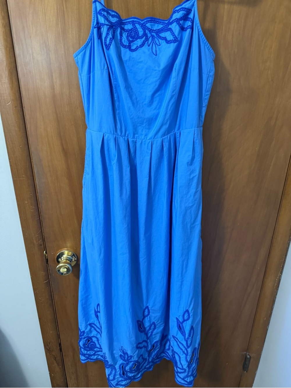 Blue Embroidered Maxi Dress - Women
